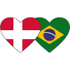 Denmark Brazil Flag Heart