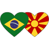 Brésil Macédoine Drapeau Coeur
