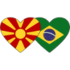 Macédoine Brésil Drapeau Coeur