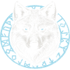 Wikinger Wolf mit Runen