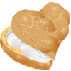 Cream filled cream puff heart