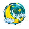 Astronaute Motif Space Moon Crescent