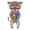 Arc-en-ciel - Okapi avec lunettes