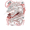 Vaporwave Japanese Dragon - Japanese Art