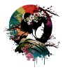 Ultra bunte Geisha