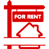 Red logo signboard for rent