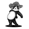 Glitter Las Vegas Disco Cowboy Hat Dansende Panda