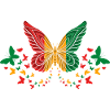 Guinea Guinean Guinea Flag Butterflies
