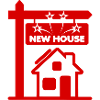 Real estate agent new house red