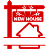Agent immobilier nouvelle maison rouge logo