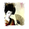 Geisha, art numérique traditionnel, Japon