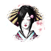 Geisha, art numérique traditionnel, Japon