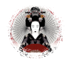 Geisha, art numérique traditionnel, Japon