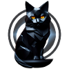 Black cat origami front