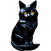 Black cat origami front