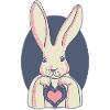 Hase mit Herz (im Rahmen)