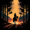 A Cowboy at sunset