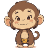 Simpatico cucciolo di scimmia - Simpatico disegno animale dei cartoni animati