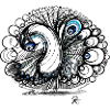 Pfau peacock psychedelisch