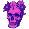 Psychobilly pink skull
