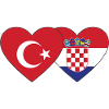 Turkey Croatia Flag Heart