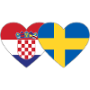 Croatie Suède Flag Coeur