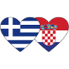 Greece Croatia Flag Heart