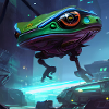 Cyber robot frog futuristic