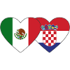 Mexico Croatia Flag Heart