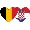 Belgium Croatia Flag Heart