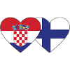 Croatie Finlande Flag Coeur