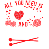 Knitting Knitter Hearts All You