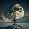 Mann auf dem Mond