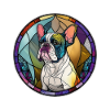 Französisch Bulldog Buntglasfenster