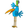 Blue bird and its hat