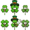 Cute Four-Leaf Clovers Characters