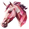 Un cheval rose angulaire kop