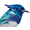 Blauer vogelkopf