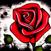 Rote Rose Graffiti-Stil