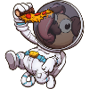 Astronaut Pug Eating Pizza Slice