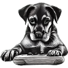Drawn Gamer Dog