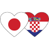 Japan Croatia Flag Heart