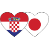 Croatia Japan Flag Heart
