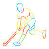 Joueur de hockey coloré Hockey sur gazon garçons hockey