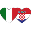 Italy Croatia Flag Heart