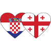 Croatia Georgia Flag Heart