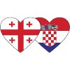 Georgia Croatia Flag Heart