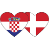 Croatie Danemark Flag Coeur