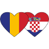 Romania Croatia Flag Heart