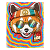 Hippie Red Panda Psychedelic Trippy
